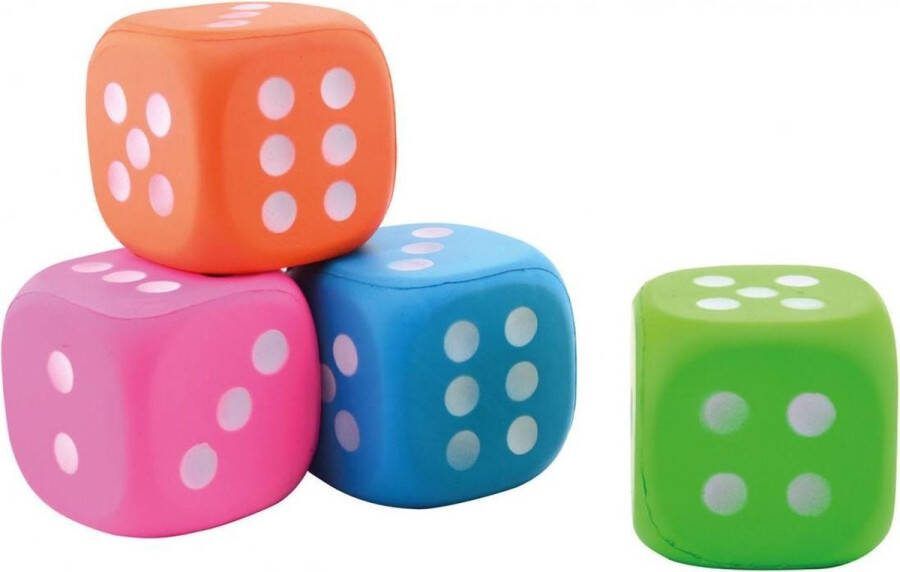 1x Grote foam dobbelsteen dobbelstenen roze 12 cm Dobbelspellen Spelletjes met dobbelstenen