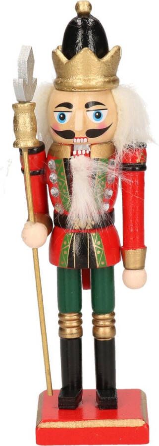 Bellatio Decorations 1x Kerstboomhangers Notenkrakers Poppetjes soldaten Met Staf Rood groen 15 Cm Kersthangers