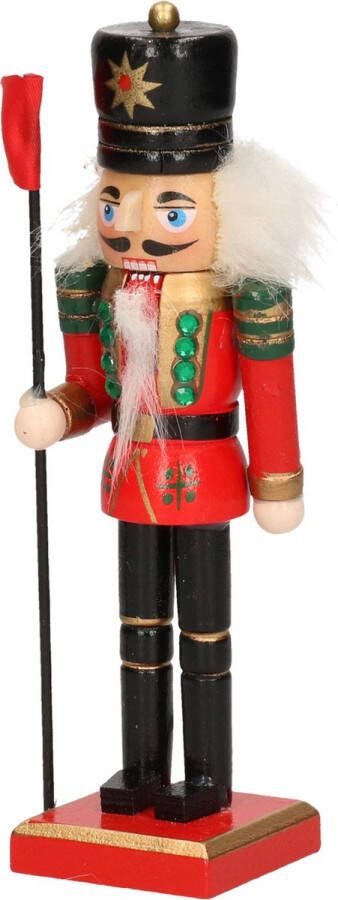 1x Kerst decoratie notenkraker pop soldaat 15 cm kerstversiering rood zwart Kerst versiering Kerstdecoratie poppetjes
