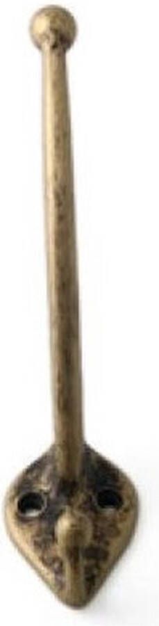 Merkloos Sans marque 1x Luxe kapstokhaken jashaken bronskleurig antiek enkele haak lang model hoogwaardig aluminium 13 x 3 5 cm Antieke kapstokhaakjes garderobe haakjes
