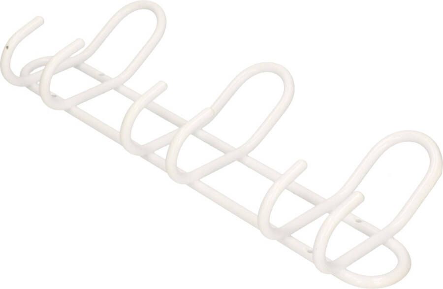 Merkloos Sans marque 1x Luxe kapstokken jashaken met 3x dubbele haak hoogwaardig aluminium 14 5 x 40 cm witte wandkapstokken garderobe haakjes deurkapstokken