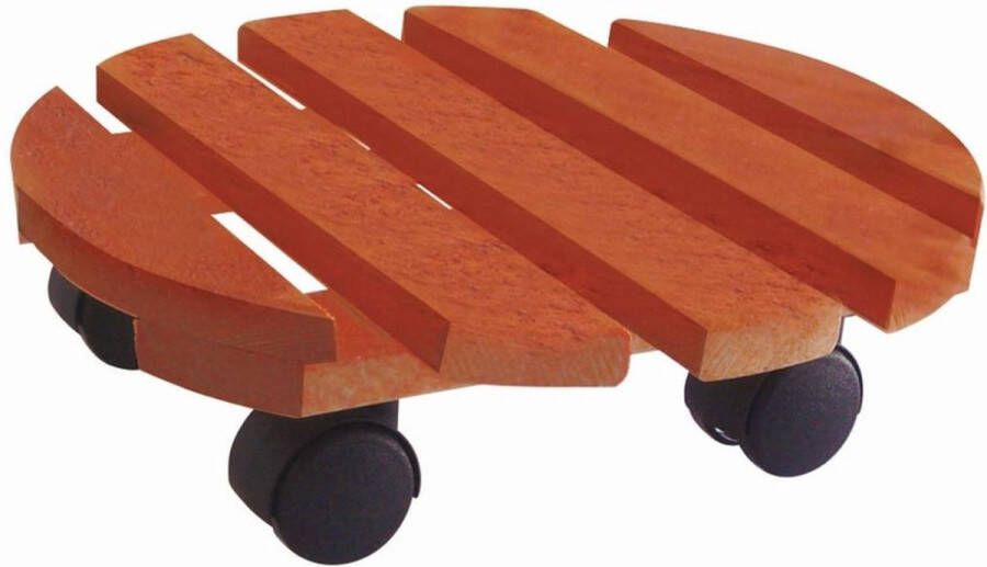 Merkloos Sans marque 1x Plantenonderzetter multiroller vurenhout 30 cm rond 30 kg Woonaccessoires decoratie houten planken trolley voor kamerplanten