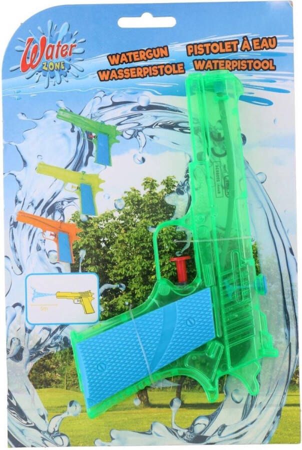 1x Waterpistolen waterpistool groen klein van 18 cm kinderspeelgoed waterspeelgoed van kunststof