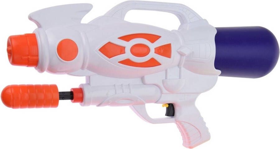 1x Waterpistolen waterpistool wit van 47 cm met pomp kinderspeelgoed waterspeelgoed van kunststof waterpistolen met pomp