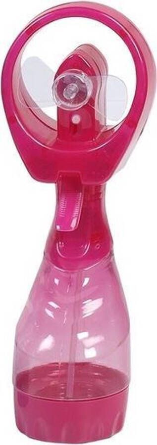 1x Waterspray ventilatoren roze 28 cm Zomer ventilator met waterverstuiver voor extra verkoeling