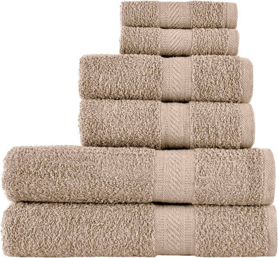 2 badhanddoeken 2 handdoeken en 2 washandjes dagelijks gebruik 500 gsm ringgesponnen 100% katoen zeer absorberend voor badkamerdouche (6 stuks)