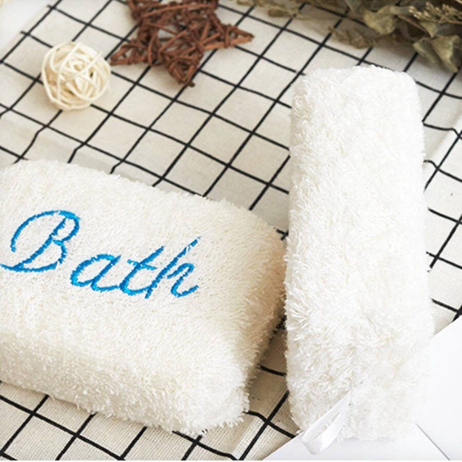 Merkloos Sans marque 2 Badspons Blauw Bathspons Scrub Massage 100% duurzaam Eco Douche spons
