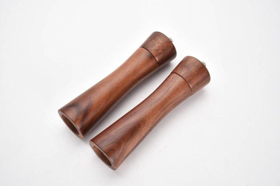 2-delig zoutvaatje pepermolen donker hout stabiele keramische molen FSC-gecertificeerd kruidenset onderzetter houten lepel reinigingsborstel keukenaccessoire dineren