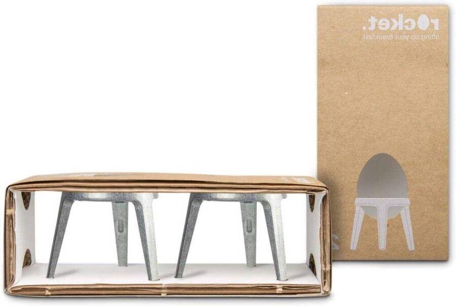 2-delige cadeauset eierdopjes van metaal raw raw met ruimte thema