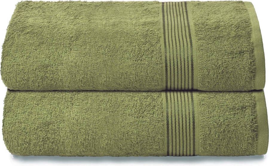 2-delige set extra grote katoenen badhanddoeken 70 x 140 cm ultra absorberend compacte en lichte handdoek kiwi groen