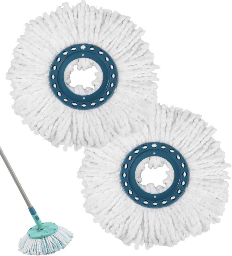 2-delige Vervangende Hoofd Schijf Mop Microfiber Vervangende Mop Hoofd Roterende Doek voor Leifheit Clean Twist Disc Mop Systèmes Universele 360° Microfiber Spin Mop Hoofd Geschikt Alle Grondtypes