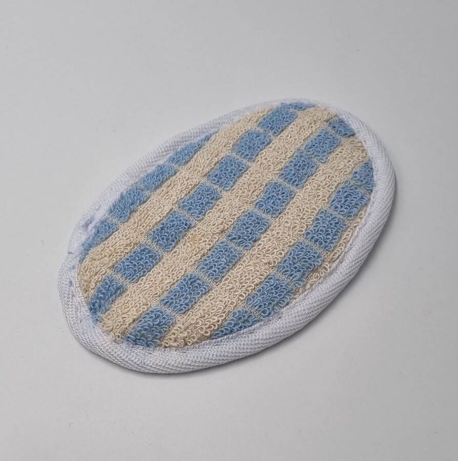 2 Douche spons blauw Scrub douche spons Massage Sponzen 100% duurzaam Eco Badspons