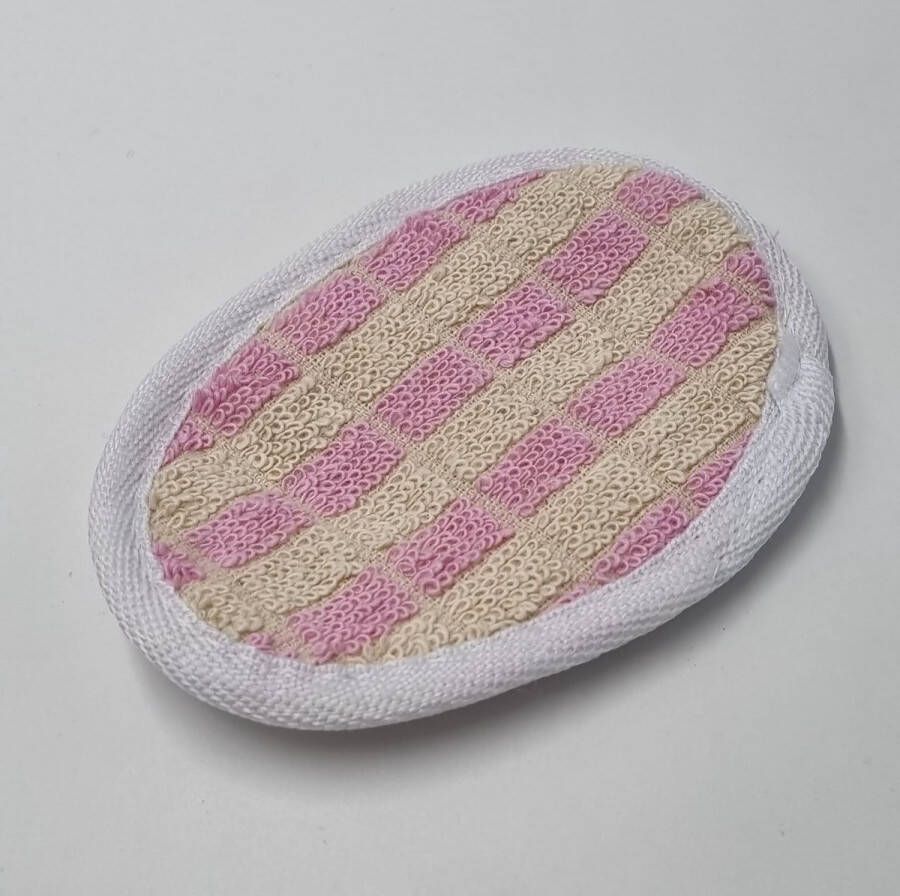 2 douche spons Roze Scrub douche spons Massage Sponzen 100% duurzaam Eco Badspons