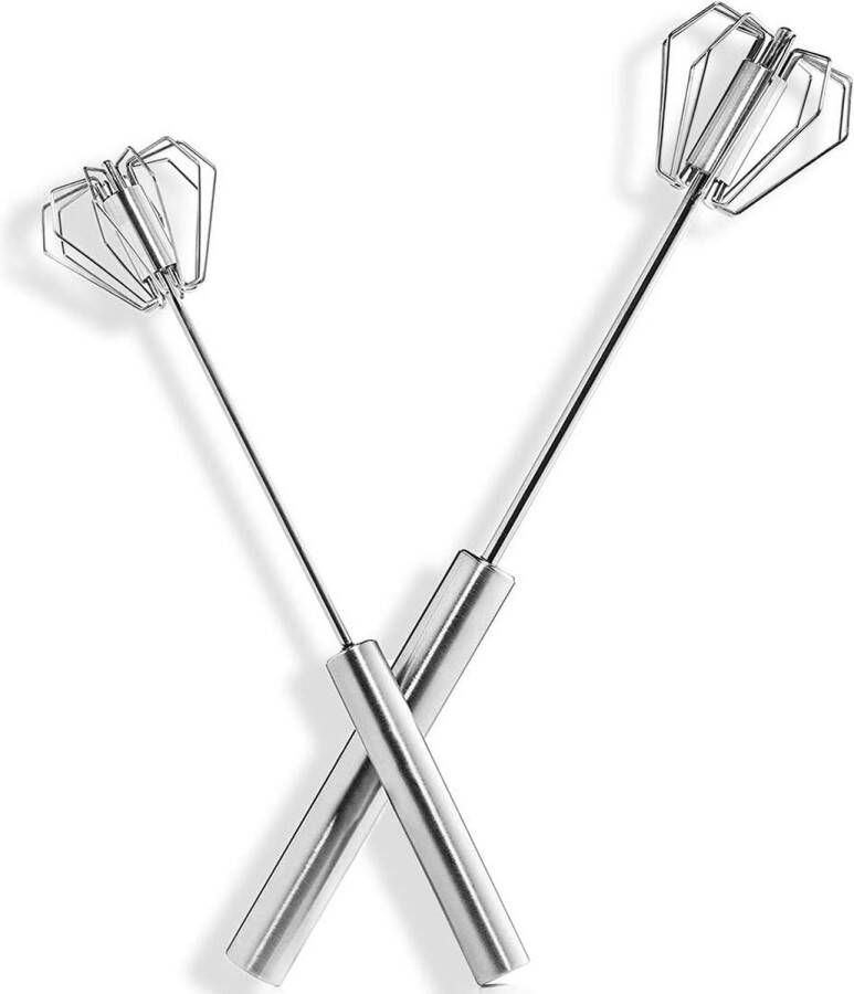 2 garde handmixer roestvrij stalen rotatiemixer halfautomatisch keukengerei (30 5 cm + 25 4 cm)