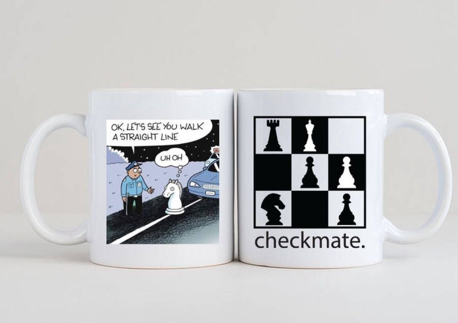 2 Grappige Schaak Mokken bordspel schaken schaakmat