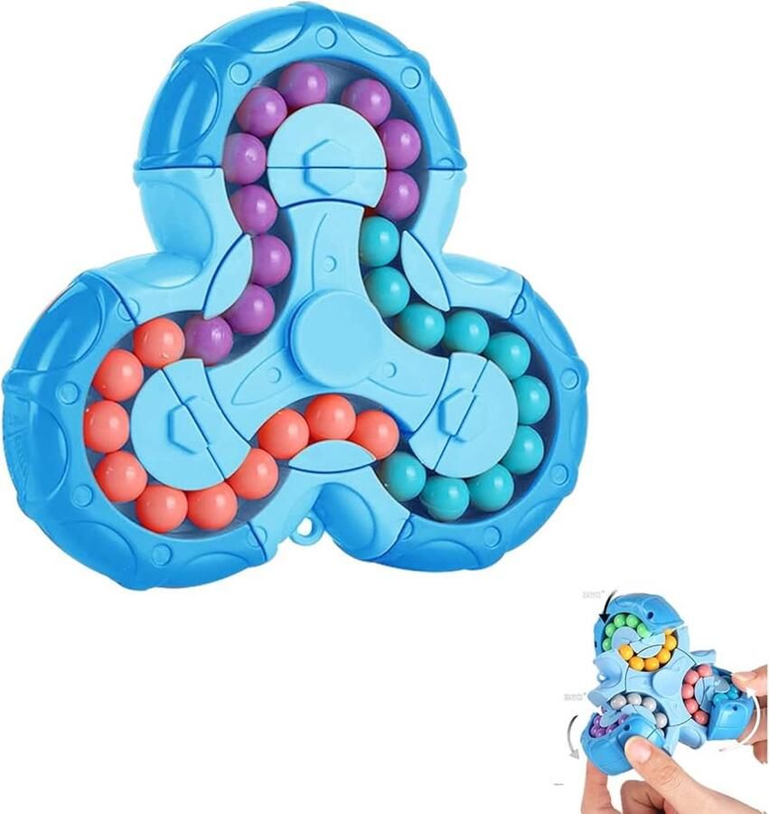 2-in-1 Fidget Spinner Magic Bean roterende Kubus Speelgoed 1 stuk Sensorisch Speelgoed Badspeelgoed Brain Training handheld puzzelspeelgoed Nieuw Kinderen