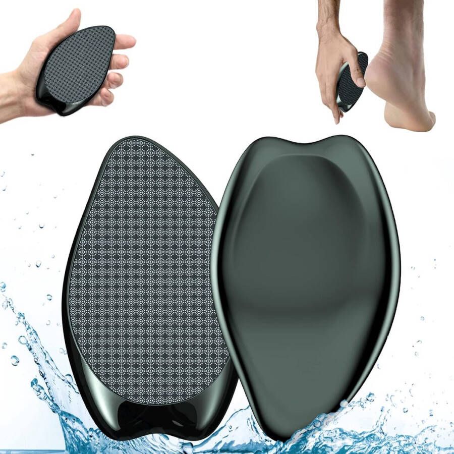 2-in-1 Nano Glass Callus Remover Highly Effective Callus Removal for Wet & Dry Feet Professional Callus File Callus Rasp for Foot Care Safe and Quick Callus Removal (Black)