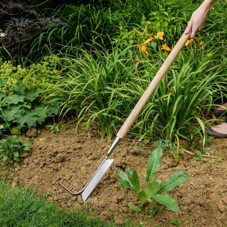 2-in-1 onkruidverwijderaar met lange steel roestvrijstalen krabtang en snijblad moskrabber lengte 157 cm