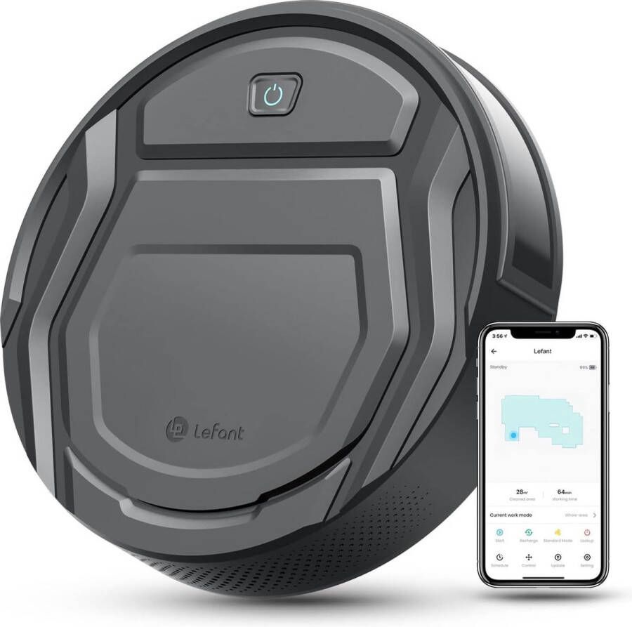 2-in-1 Robotstofzuiger met Laadstation Met Dweilfunctie (Excl. Dweilaccessoires) 3.0 Technologie 120 min. Robotstofzuigers Dweilrobot Huisdieren Stofzuiger Spraakbesturing & App Donkergrijs