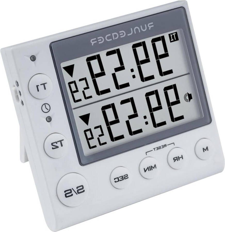 2-kanaals Timer Kookwekker Magnetisch Countdown Timer Digitale Wekker Minuut Seconde Timer Bureauklok Elektrische klok Stopwatch Timer voor Koken Jayron (wit) kookwekker digitaal