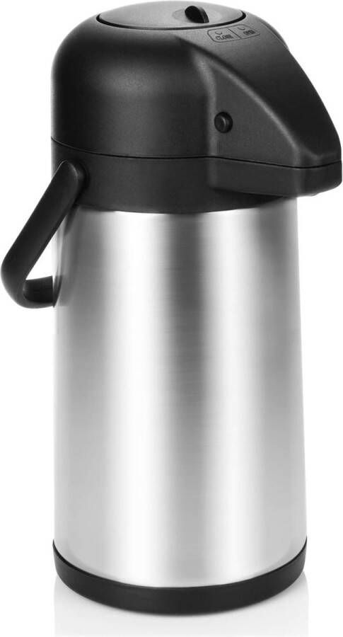 2 l isolerende pompkan 2 liter airpot van roestvrij staal dubbelwandige thermoskan met pompmechanisme (01 stuks 2 liter)