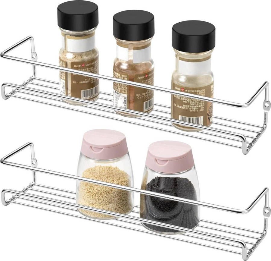 2-laags kruidenrek organizer voor wandmontage opbergrekken voor keukenkasten kruidenplank voor voorraaddeur Keukenkast organizer