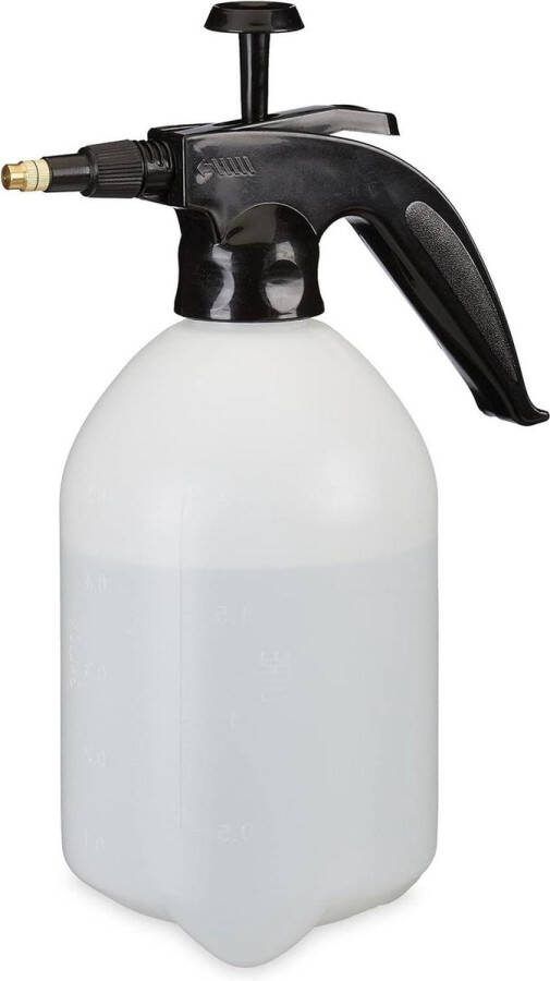 2 liter verstelbare sproeikop voor water en onkruidbestrijdingsmiddelen plantenspuit met drukspuit wit zwart