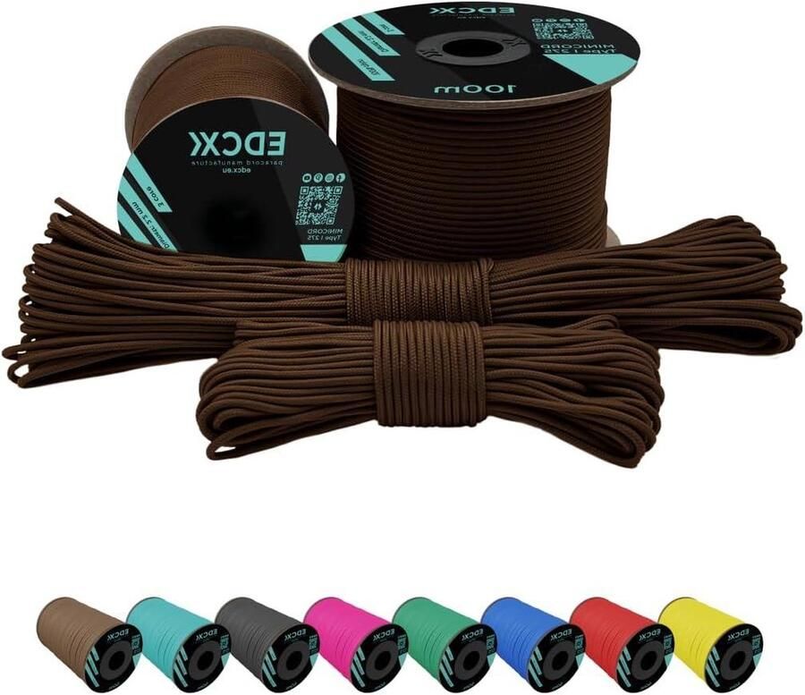 2 mm Paracord 275 touw Nylon koord 3-Strengs 50 en 100 m kleuren