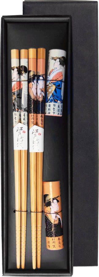 2 paar luxe chopsticks met legger in giftbox