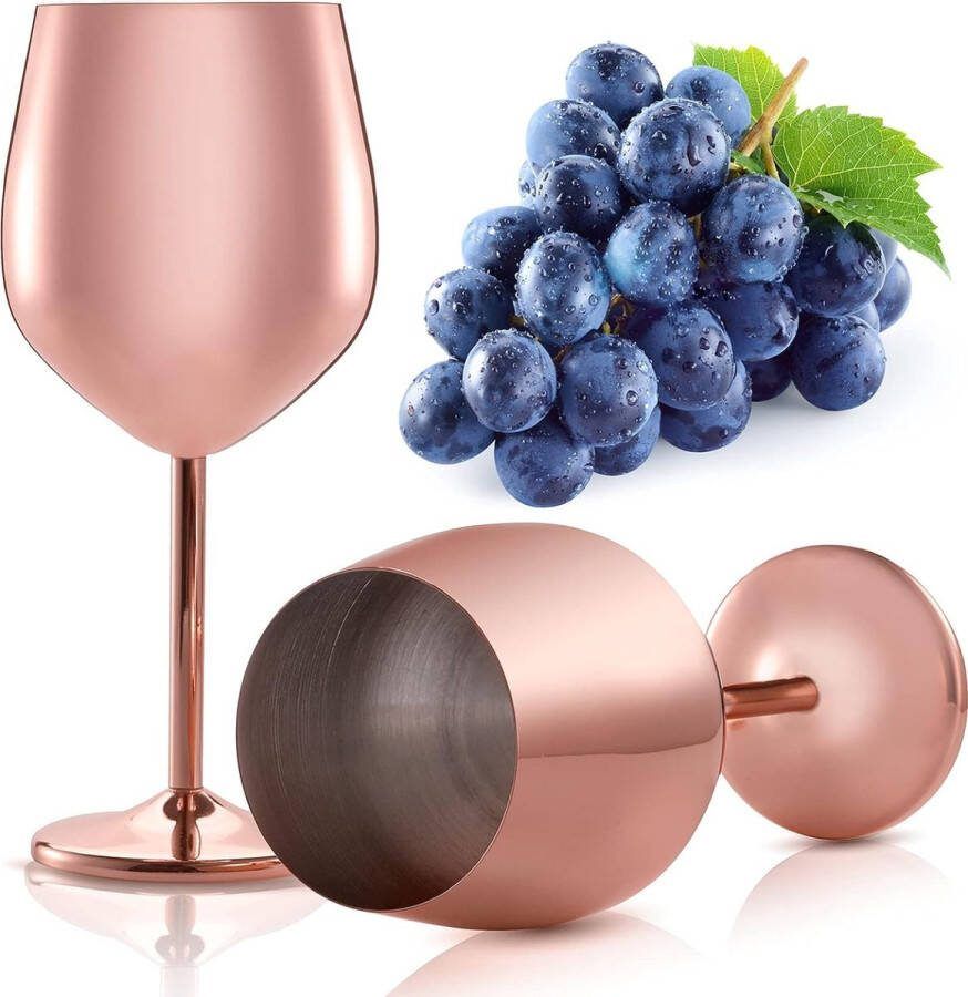 2-pack roestvrijstalen wijnglazen onbreekbaar glaswerk elegante roségouden onbreekbare beker drinkgerei voor champagne cocktails dagelijks formeel feest jubileum bruiloft