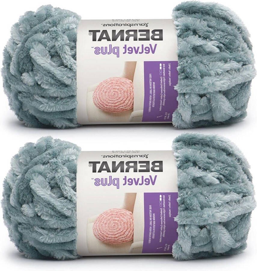 2 Pack Velvet Plus 300g 10.5oz Polyester Seafoam Breien Haken Garen