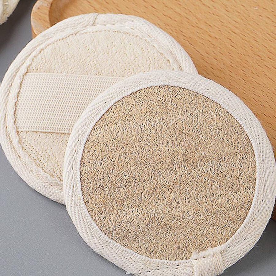 2 Ronde loofah douche spons Scrub douche spons Massage gezichtsspons duurzaam