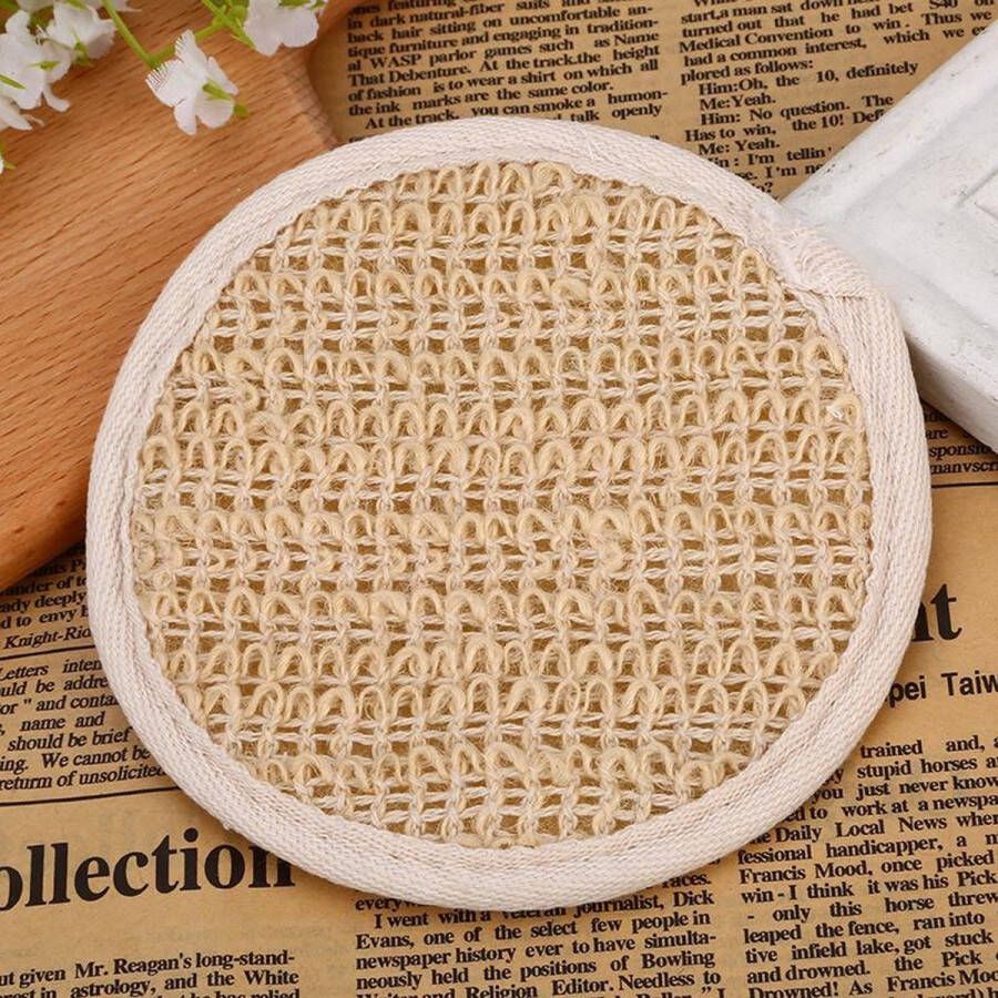 2 Ronde sisal douche spons Scrub douche spons Massage gezichtsspons duurzaam