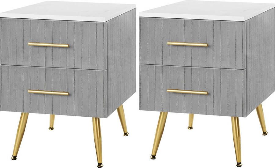2 set van 2 nachtkastjes met 2 lades