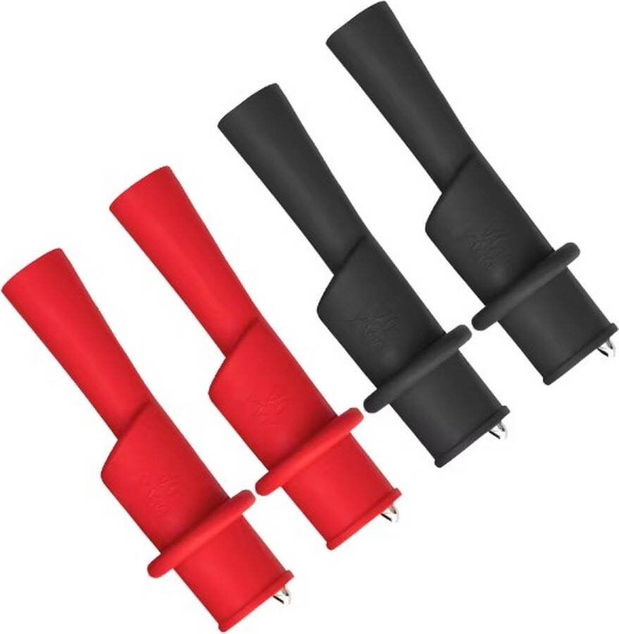 2 sets Krokodillenklemmen voor meetpennen Klem voor multimeter zwart en rood