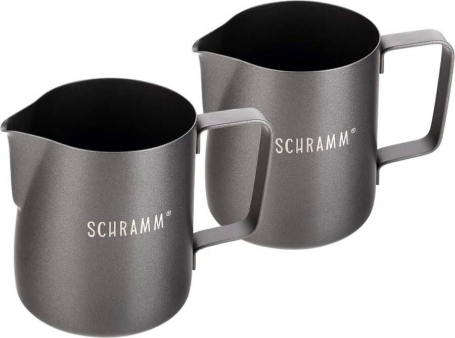 2 st. melkkan in zwarte melkkan roestvrij staal 350ml melkschuimkan met barista pen 2 pack