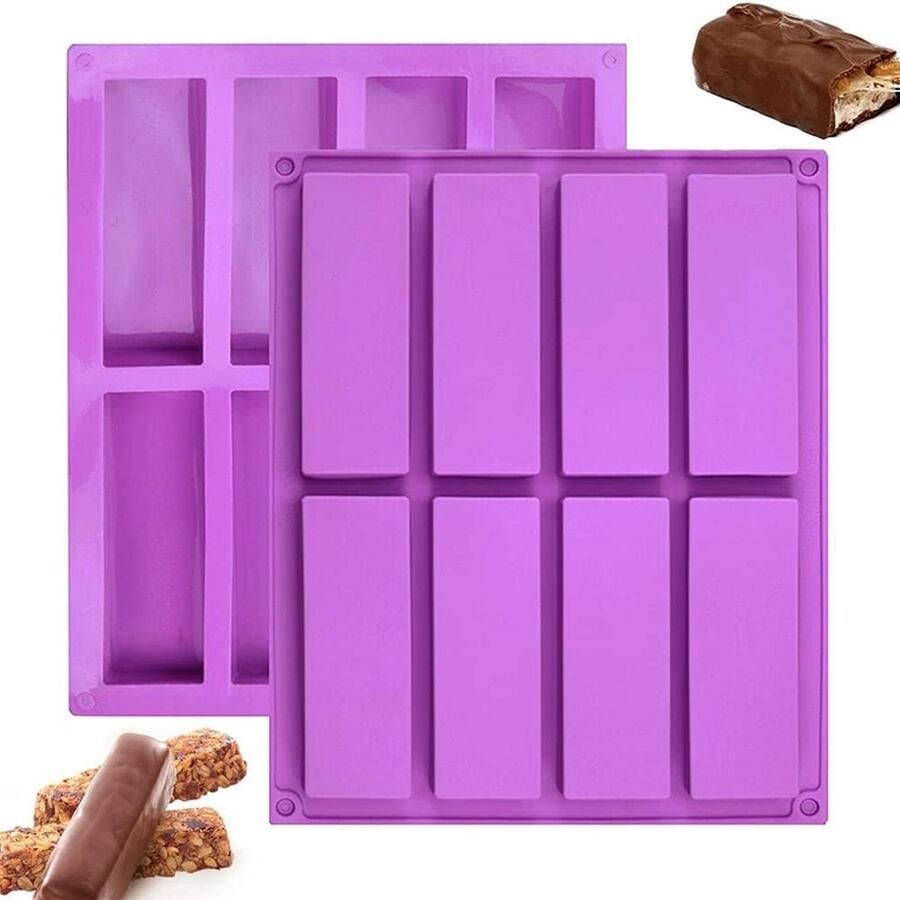 2 stuks anti-aanbak siliconen bakvormen rechthoekige siliconen vorm chocolade rechthoekige koekjesvorm mueslireepvorm kan muffinen brownies maïsbrood cheesecake pudding cake zeep maken