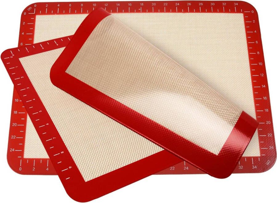 2 stuks bakmatten siliconen bakpapier herbruikbare siliconen mat bakken antiaanbaklaag deegmat bakmat bakonderlegger siliconen bakonderlegger voor brood macarons cake pizza