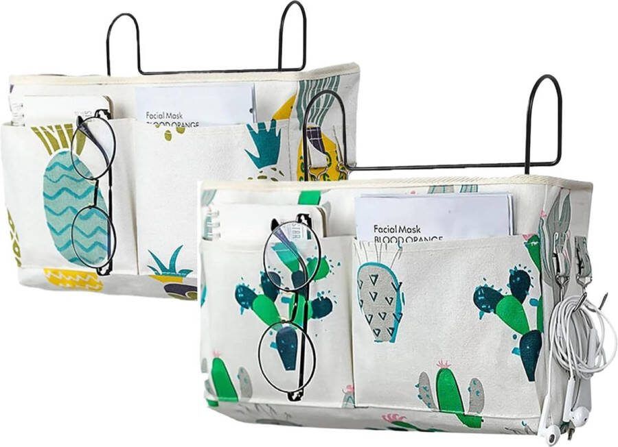 2 stuks bedorganizer bedzakken bedorganizer om op te hangen grote bedtassen ophangen met haken opbergtas aan het bed met haken voor hoofdeinden stapelbedden slaapzalen (2 stijlen)