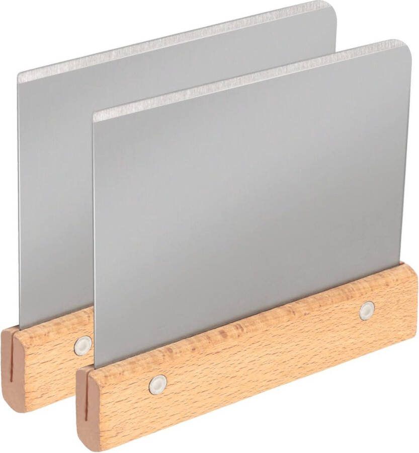2 stuks deegschrapers roestvrij staal deegsnijder met houten handvat voedselveilig pizzames bakaccessoires pastry cutter (2pcs vierkant)