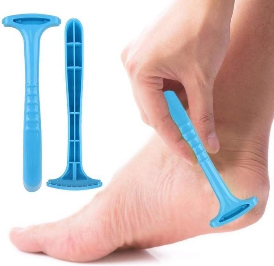 2 stuks dode huid verwijderaar voor voeten eelt verwijderen voetverzorging verpleegvoet pedicure voetschraper mes professioneel handvat dode huid eelt verwijderen Pedicure Draagbare Gereedschap (blauw)