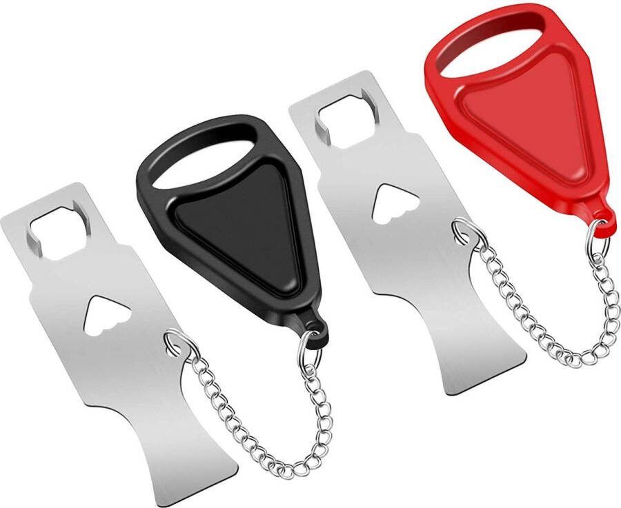 2 Stuks Draagbaar Deurslot Portable Door Lock Reis Slot Deur Veilig Zelfverdediging Deurstopper Reis Slot Deur solide high-performance slot perfect voor reizen hotel