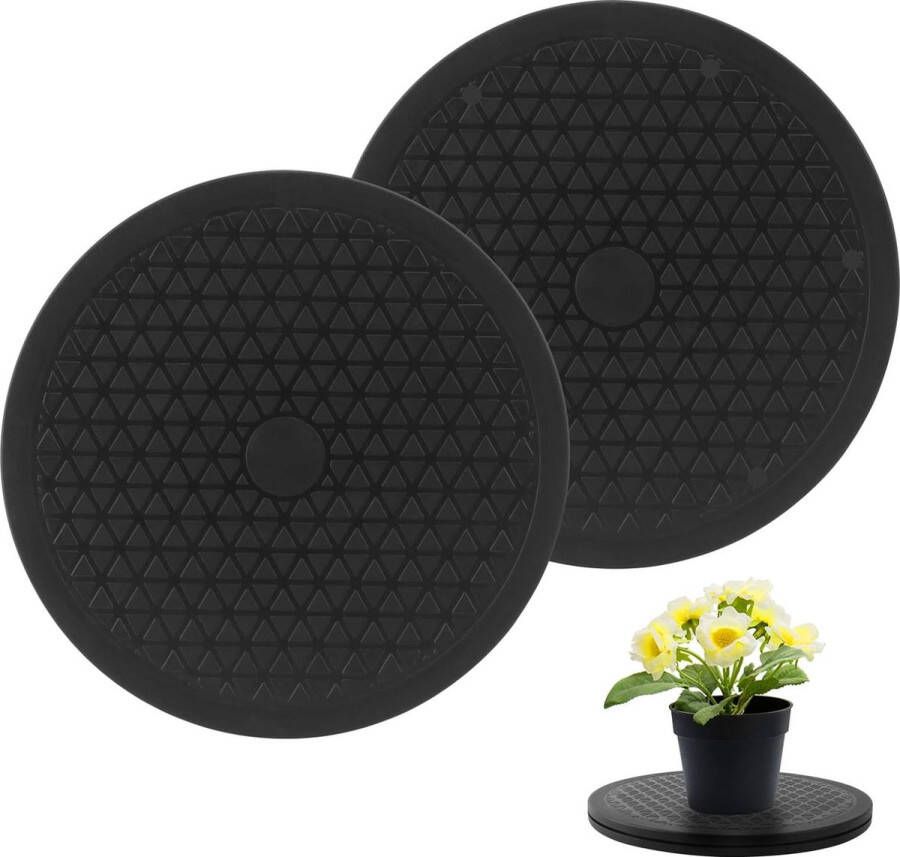 2 stuks draaischijven 25 cm universeel draaiplateau van kunststof zwart 360 graden draaiplateau met stalen kogellagers rond multifunctioneel draaischijf voor laptops monitor tv handwerk planten