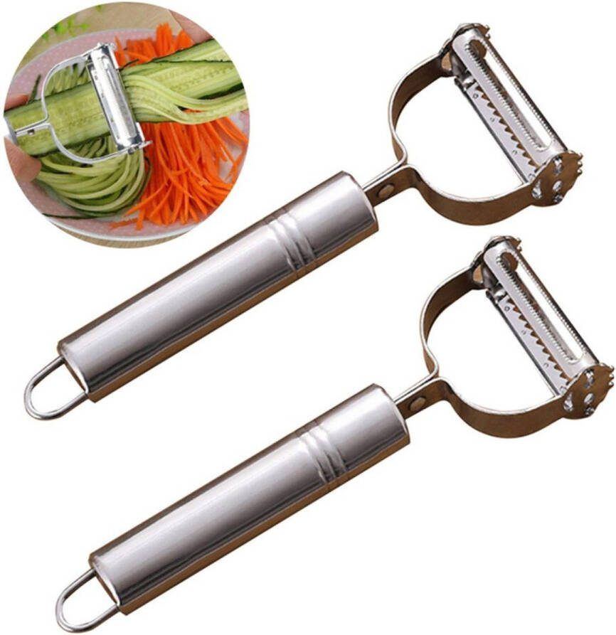 2 Stuks Dunschiller Aardappel 2-in-1 Appelschiller Roestvrijstalen I-model Y-model voor Wortel Aardappel Meloen Gadget Groente Fruit