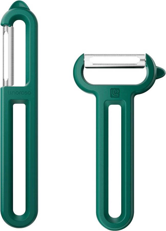 2 stuks dunschiller aardappelschiller groenteschiller glad en gekarteld lemmet schillen van groenten en fruit biedt scherpte soepelheid en een comfortabele grip groen