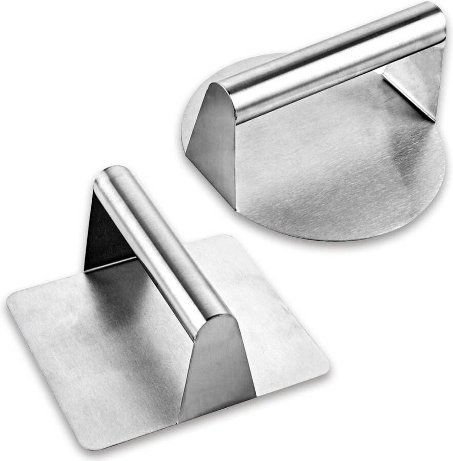 2 stuks hamburgerpers van 14 cm perfecte hamburgerpers Smasher roestvrij staal anti-aanbak professionele roestvrij stalen hamburgerpers voor platte barbecue grillen