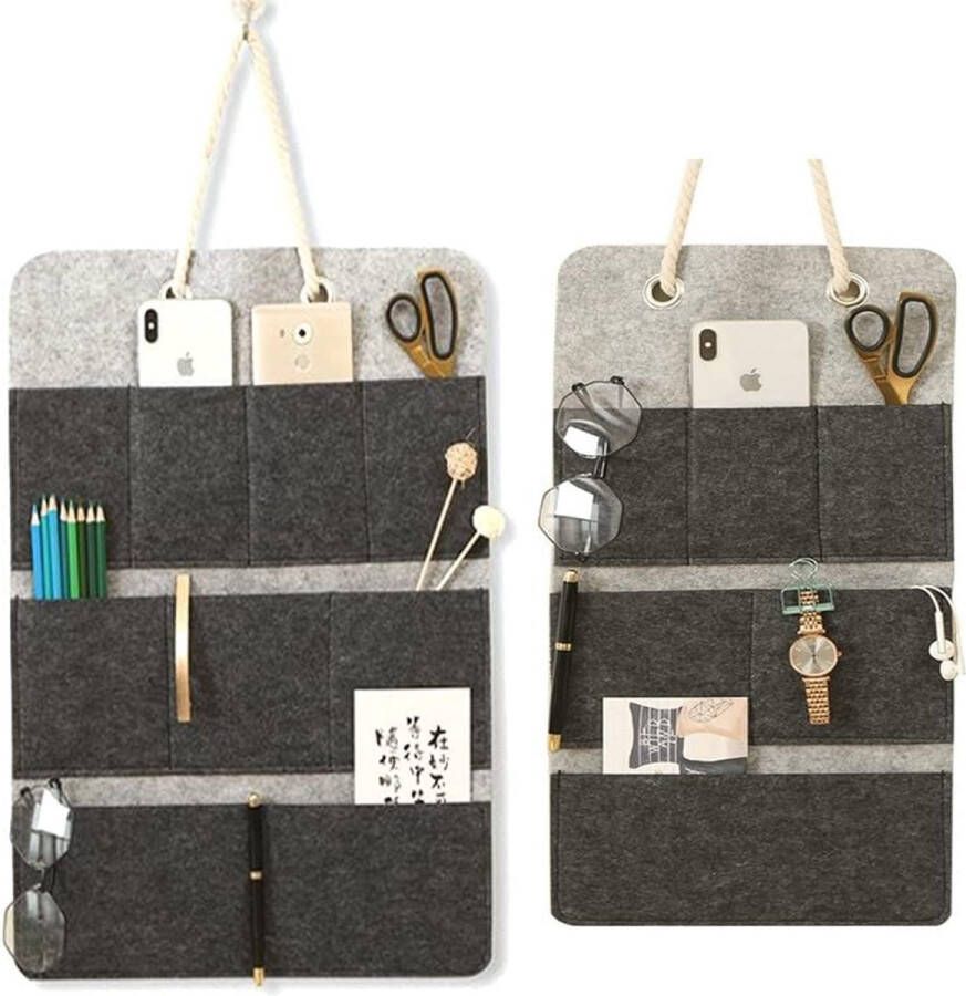 2 stuks hangende organizer muur organizer hangend badkamer vilt tas deur opknoping opslag camping opbergtas voor kantoor deur badkamer kast hangende gebruiksvoorwerpen tas hangmand