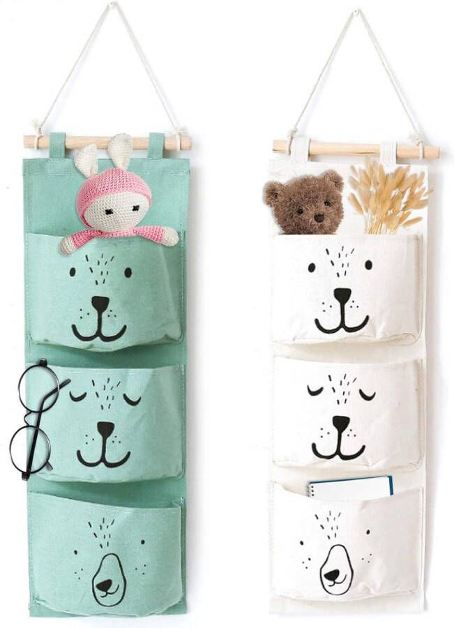 2 stuks hangende tas aan de muur hangende organizer met 3 vakken hangende tas voor badkamer hangende tas voor kinderen babytas stoffen hangtas opvouwbare hangtas