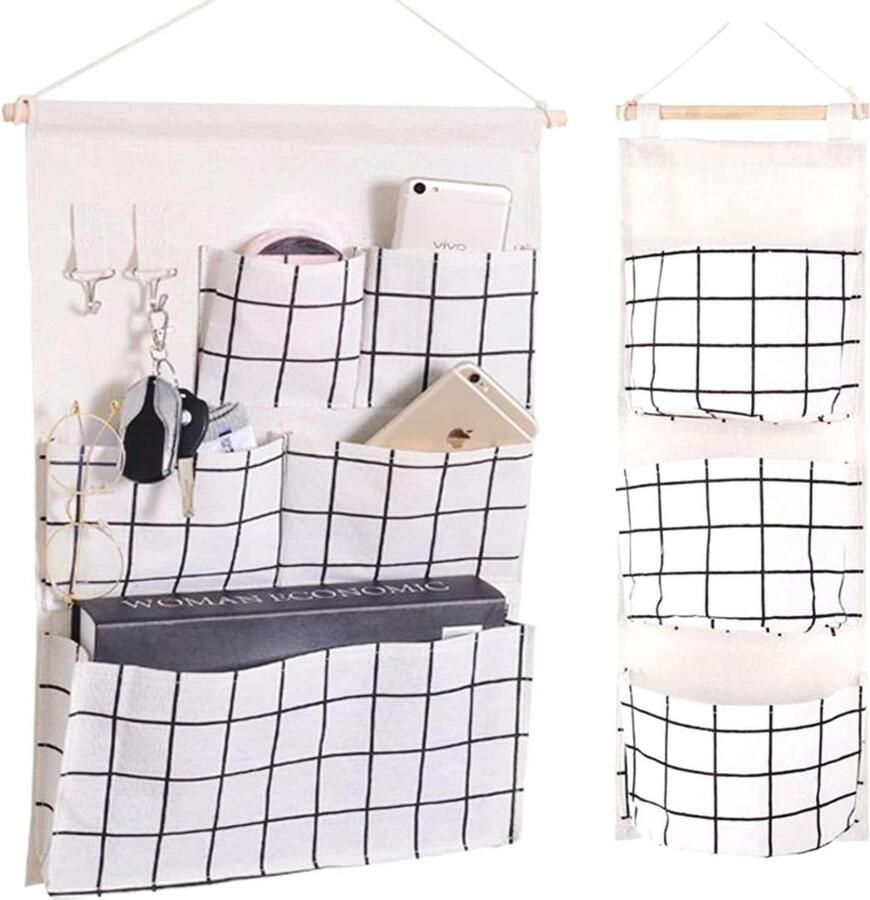 2 stuks hangorganizer wandorganizer hangende tas deur hangopslag camping opbergtas voor muur kantoor deur badkamer kast deur ophanging gebruiksvoorwerpen hangmandjes