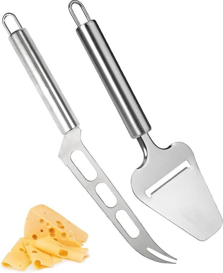 2 stuks kaasmessen kaasschaaf roestvrij staal kaasschraper roestvrijstalen kaasschaaf pizzaschep ronde handgreep kaasmes set voor zachte kaas chocolade pizza cake